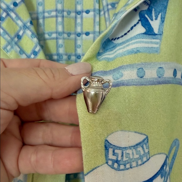 Anpō Blue and Green Patterned women’s Jacket - Picture 3 of 8